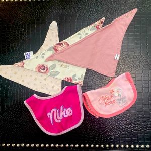 Five gently used bibs